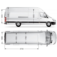 Аренда микроавтобус Mercedes Sprinter XXL 17 куб. Высокий, L=4.7м., 2017г.
