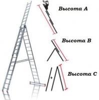Аренда лестниц алюминиевых трехсекционных от 1,9 м до 10,9 м
